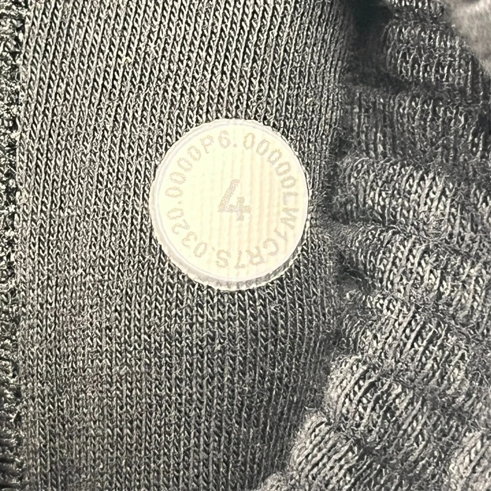 lululemon Call For Cozy Dress Womens 4 Black Textured Funnel Neck *Embroidered